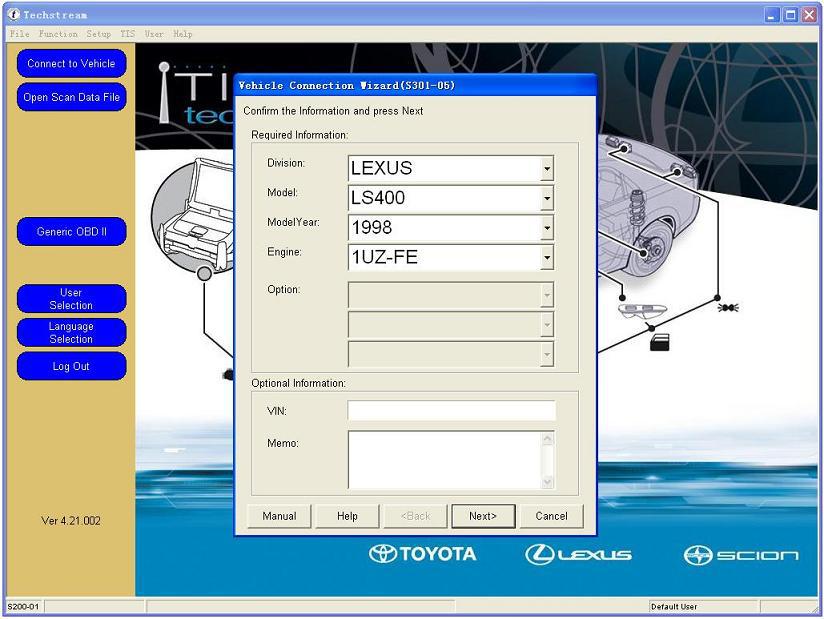 Mini ecrã de software VCI 1