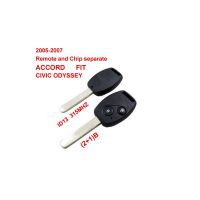 2005-2007 Remote Key 2+1 Botão e Chip Separados ID: 13 (315 MHZ) para Honda