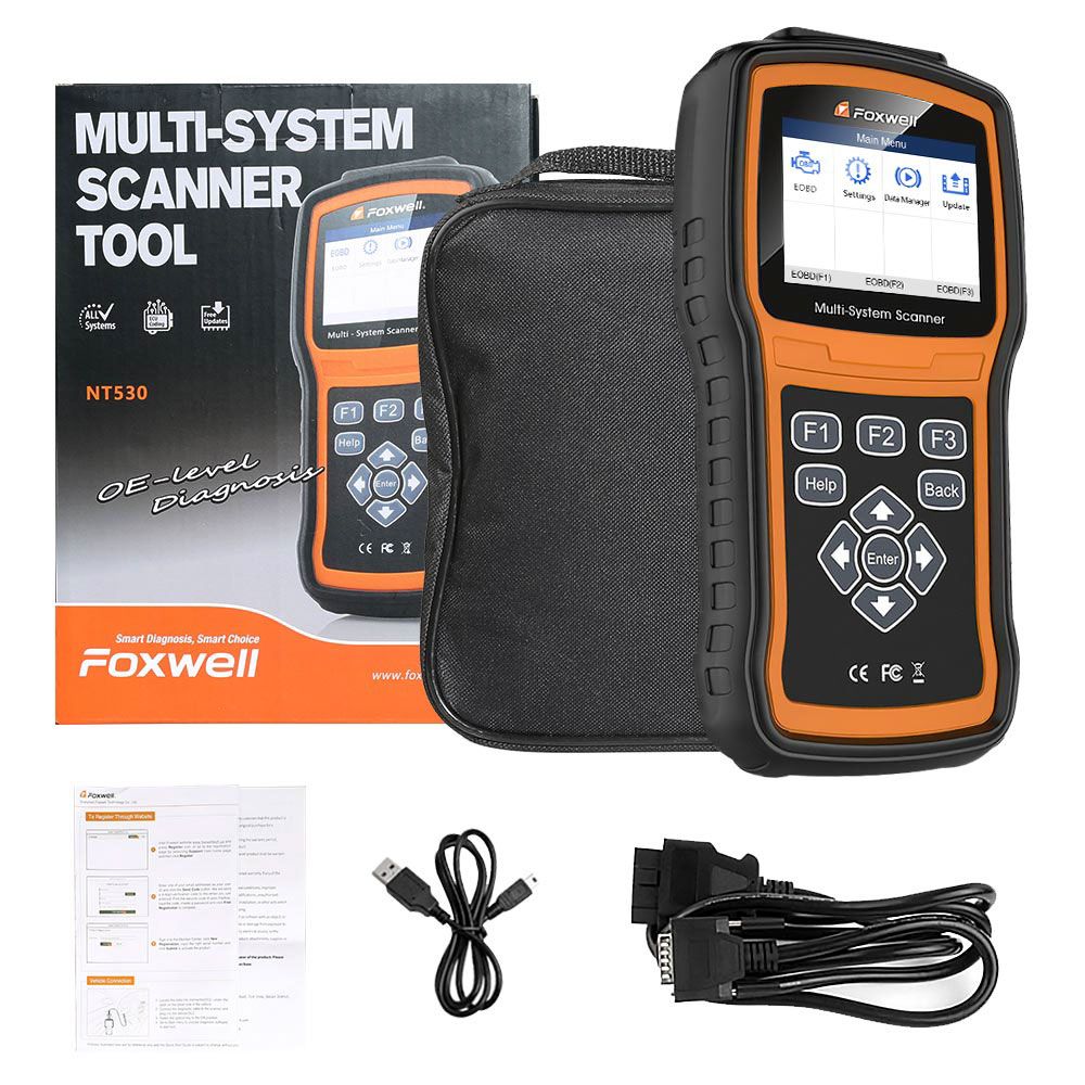 Foxwell NT530 Multi-System Scanner com 1 Gratuito Carro Fazer Atualização Versão de NT520 Pro / NT510