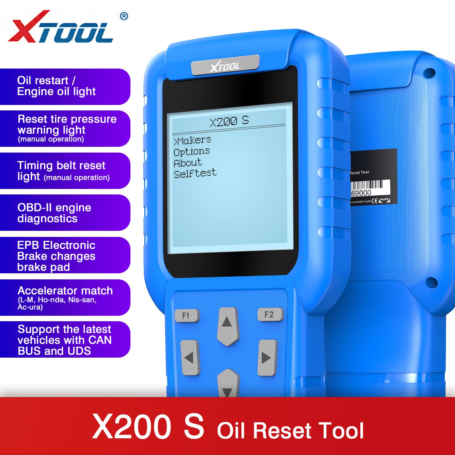 XTOOL Oil Reset Tool X-200S X200S Frete Grátis por DHL