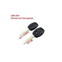 Chave remota (3+1) botão e chip separados ID: 13 (433MHZ) para 2005-2007 Honda